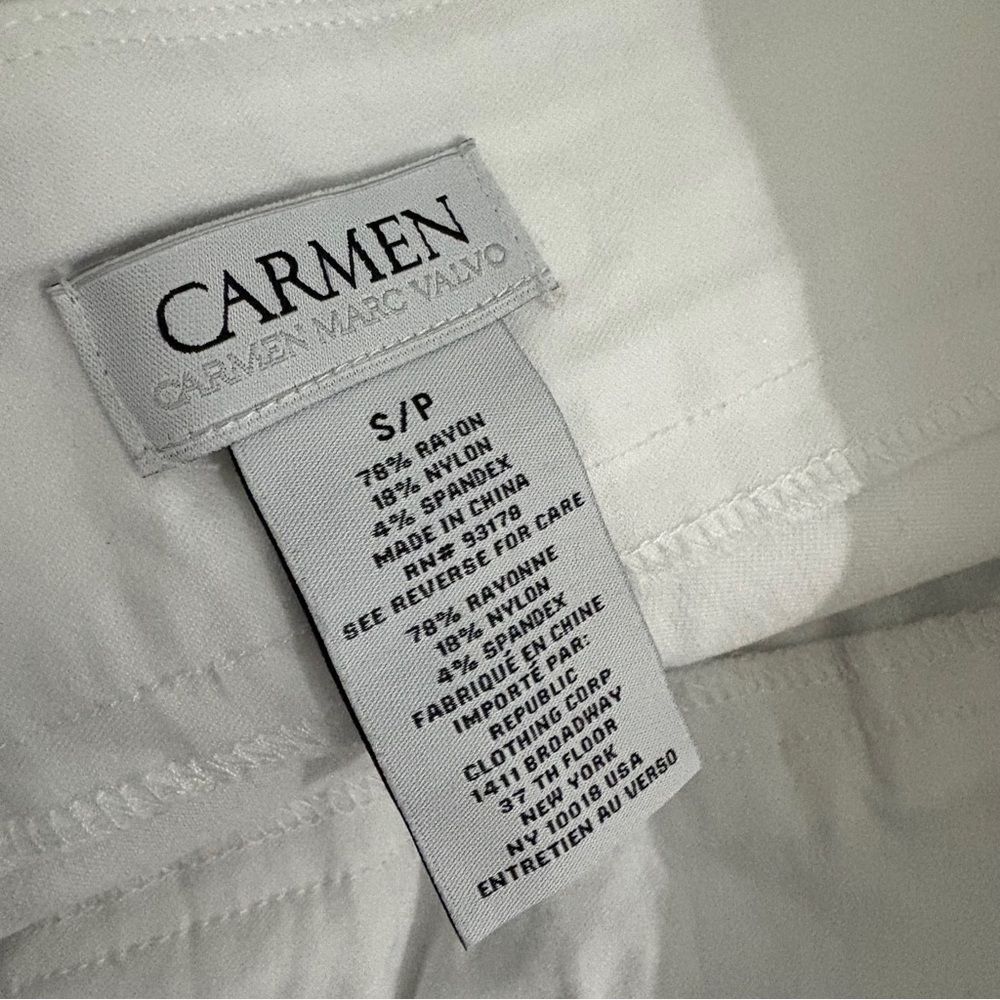 Carmen Marc Valvo Stretchy White Pull-on Dress Shorts S Preppy Classy Resortwear - Picture 6 of 6
